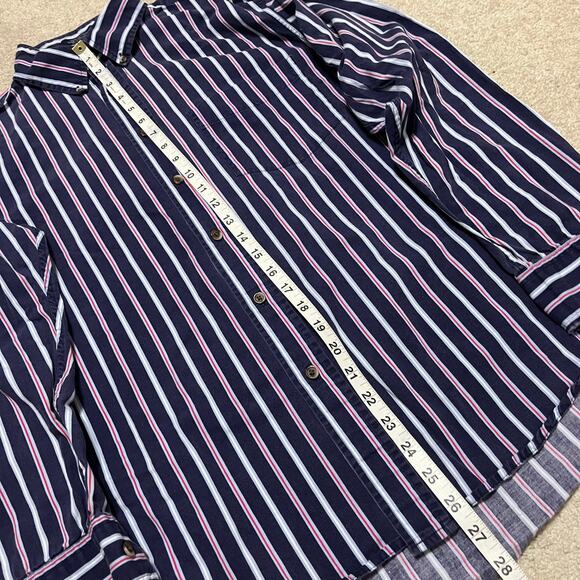 Vintage Chereskin Sportswear Navy/Red Striped Button Up Large - Picture 5 of 5